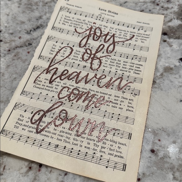 “Love Divine” Embossed Hymnal Page - Picture 2 of 2